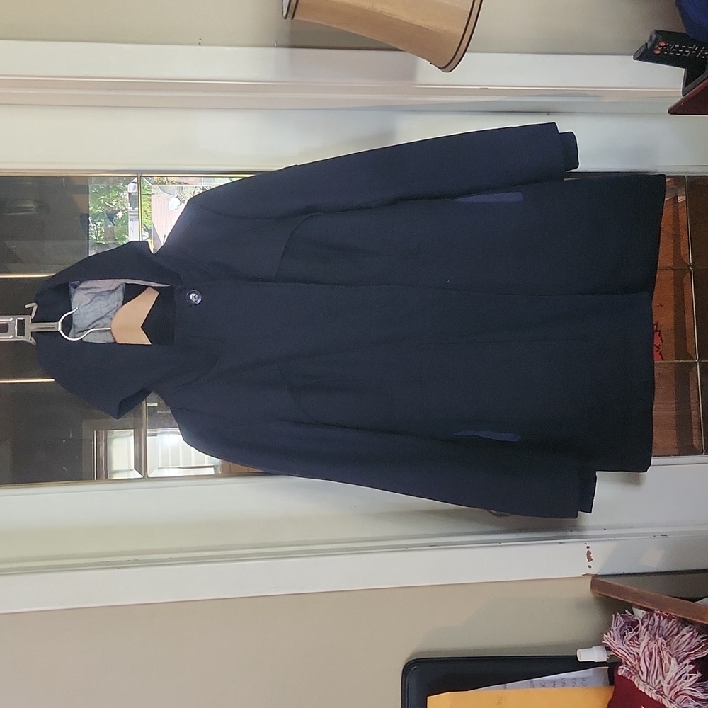 Dark Navy wool winter coat size large